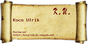 Kocs Ulrik névjegykártya